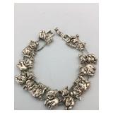 BRACELET SILVER TONE PIGS SLIDING CHARMS