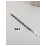 CHAIN BRACELET PURPLE DRUZY STONE