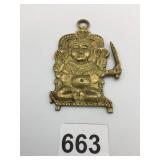 METAL SITTING IDOL WITH KNIFE 3" PENDANT