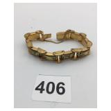 PANEL BRACELET DAMASCENE BIRDS AND FLOWERS 8"