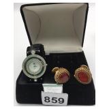 WRISTWATCH JAPAN STAINLESS ROUND FACE BLACK