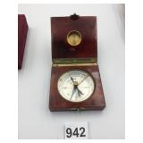 COMPASS SET IN WOOD BOX