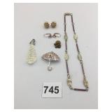 UMBRELLA MONET RHINESTONE EARRINGS MARQUEE GOLD