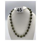 GREEN STONE POSSIBLY PERIDOT  18" L W/ SPACERS