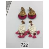 EARRINGS WITH PHARAOH HEAD OPEN WORK EARRINGS