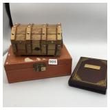 VINTAGE JEWELRY BOX DAMAGED SEIZED CLOSED WOODEN