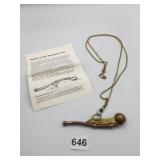 BOATSWAINS CALL WITH CHAIN AND INSTRUCTIONS