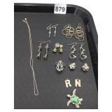 EARRINGS DROP SILVER TONE WISH PEARL PENDANT NO