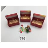 CHRISTMAS PINS NECKLACE EARRING SETS CANDY CANES