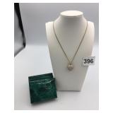 SILVER 925 ITALY RHINESTONE HEART PENDANT