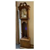 SETH THOMAS GRANDFATHER CLOCK, WOOD CASE, MOON