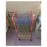 METAL MULTI-TIERED ROLLING UTILITY CART W/