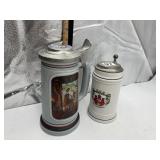 AVON THE BLACKSMITH CERAMIC STEIN W/ PEWTER LID,