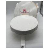 QUACKER FACTORY CERAMIC CAKE STAND, EMBOSSED