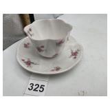 SHELLEY FINE BONE CHINA TEACUP SAUCER SET, ROSE