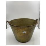 VINTAGE BRASS BUCKET, CONICAL, METAL HANDLE.