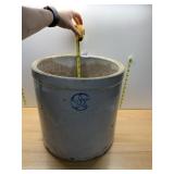 STONEWARE CROCK W/ BLUE STAR MARK.