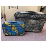 VERDI TAPESTRY FLORAL LUGGAGE W/ VTG FLORAL