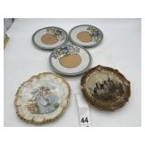 LIMOGES PLATE W/ GILT TRIM, JAPANESE FLORAL