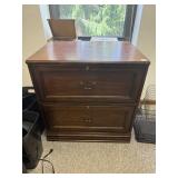 WOOD STORAGE CABINET W/ PANELED DOORS, BRASS-TONE