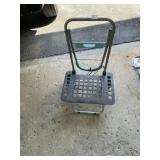 ROLLING GARDEN SEAT, METAL FRAME, PLASTIC SEAT,
