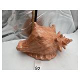 CERAMIC CONCH SHELL PLANTER, CORAL TONE, GLAZED.