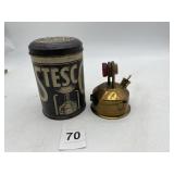 STESCO HIKERS' STOVE, BRASS CONSTRUCTION, W/