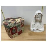 RELPO CERAMIC VIRGIN MARY BUST PLANTER, MADE IN