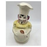 CERAMIC CHEF FIGURAL COOKIE JAR, HAND-PAINTED