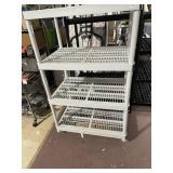 WHITE PLASTIC UTILITY SHELVING UNIT,