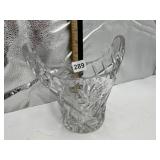 CUT CRYSTAL VASE, STARBURST CUT, FAN PATTERN.