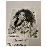 DONNA SUMMER AUTOGRAPHED PROMOTIONAL PHOTO W/