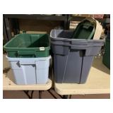 PLASTIC STORAGE BINS, ASSORTED COLORS, STACKING