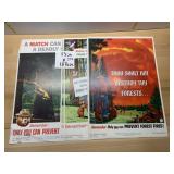 SMOKEY BEAR VTG FOREST FIRE PREVENTION POSTERS,