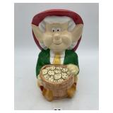 KESSLER COMPANY CERAMIC GNOME COOKIE JAR, BASKET