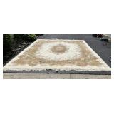 SOUVENIR AREA RUG, FLORAL MEDALLION, FRINGED