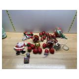 MIXED CHRISTMAS ORNAMENTS, GLASS BALLS, SANTA