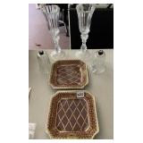 FOSTORIA GLASS VOTIVE HOLDERS, FACETED GLASS