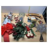 VINTAGE CHRISTMAS DECORATIONS, SNOWMAN, SANTA