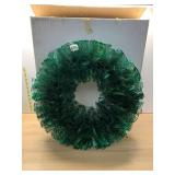 GREEN MESH CHRISTMAS WREATH, HOLIDAY DECOR.