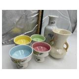 PEARL CHINA CO IRIDESCENT VASE W/ 22 KT GOLD