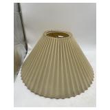 CONICAL PLEATED FABRIC LAMP SHADES, PLATED METAL