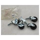THREADED STEM SWIVEL CASTERS W/ WRENCH.