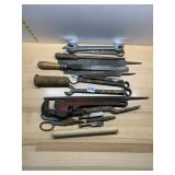 CRAFTSMAN PIPE WRENCH, VTG ASSORTED HAND TOOLS,