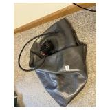 BLACK EXERCISE BALL W/ AIR PUMP.