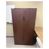 LAMINATE OFFICE STORAGE CABINET, MAHOGANY-TONE, 2