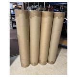 GROUP OF CARDBOARD PLASTIC END CAPS.