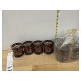 VTG CHRISTMAS TUMBLERS, 'SILENT NIGHT' STAINED