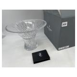 WATERFORD CRYSTAL VASE, CUT FACETED DESIGN.