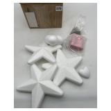 ASSORTED FOAM CRAFT SHAPES, STARS, HEARTS W/